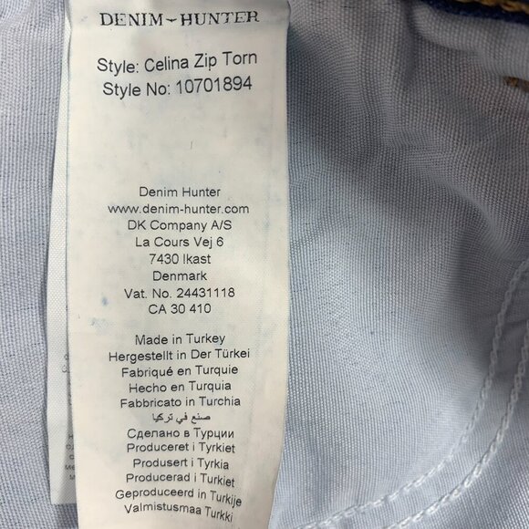 DENIM HUNTER  CELINA torn stressed 5 pocket med wash jeans size 29 ankle zipper - Picture 14 of 16